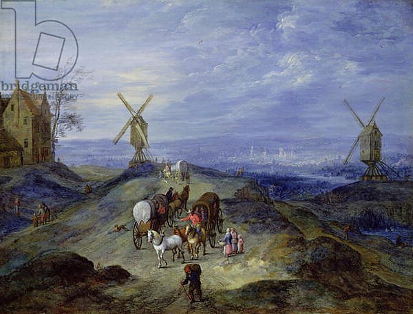 Landscape with Two Windmills, 1612