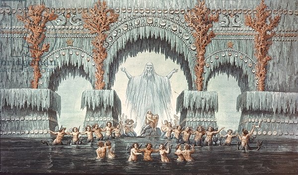Muehleborn's Water Palace, set design for a production of 'Undine',