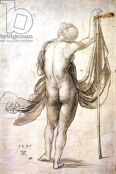 Nude Study or, Nude Female from the Back, 1495
