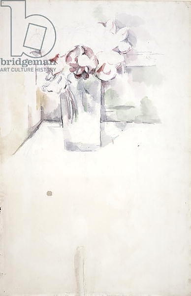 PD.6-1966v Vase of flowers on a window ledge, c.1890