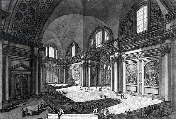 View of the interior of Santa Maria degli Angeli e dei Martiri, c.1760