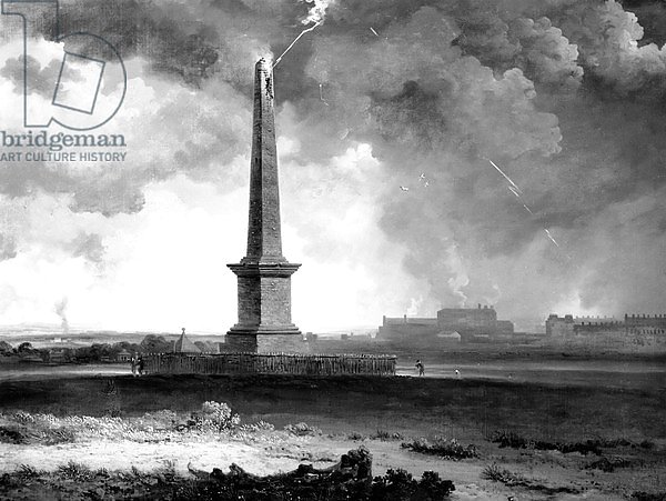 Nelson's Monument Struck by Lightning, c.1810