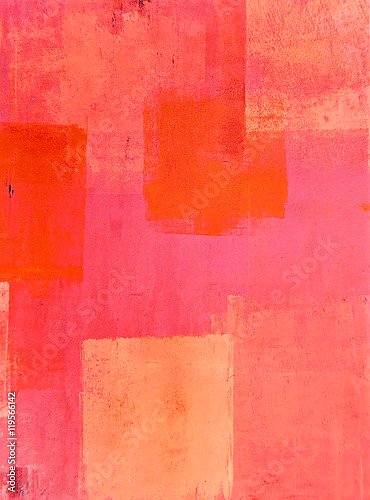 Постер Розово-оранжевая геометрическая абстракция