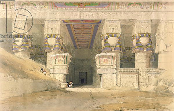 Facade of the Temple of Hathor, Dendarah, from 'Egypt and Nubia'