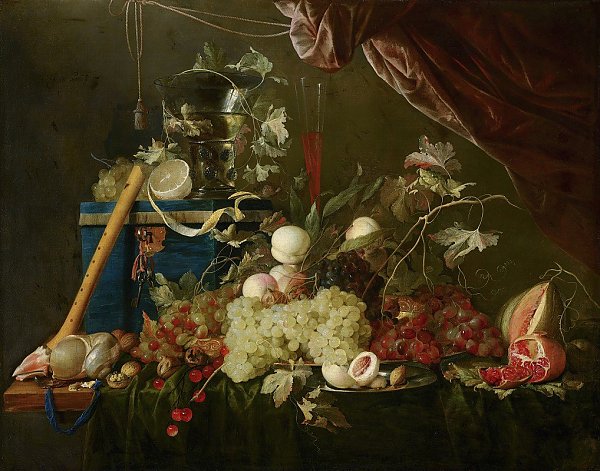 Sumptuous Fruit Still Life with Jewellery Box