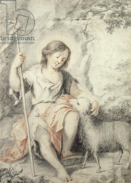 The Young John the Baptist with the Lamb in a Rocky Landscape