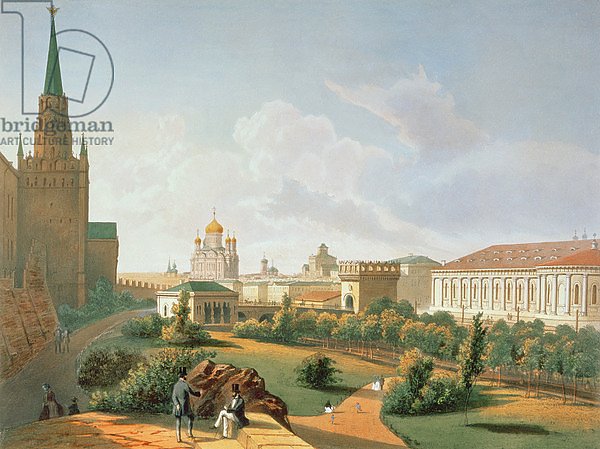 The Alexander Garden in Moscow, printed by Jacottet and Bachelier, 1830