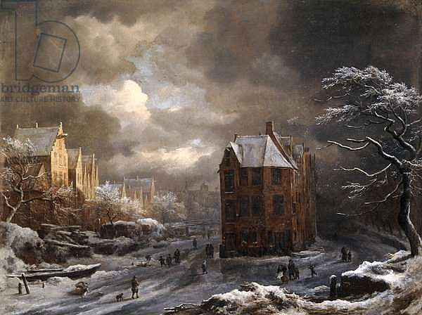 View of the Hekelveld, Amsterdam, in Winter, looking South,