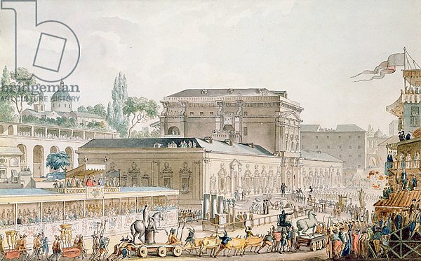 Antiquities found at Herculaneum being transported to the Naples Museum, c.1782 2