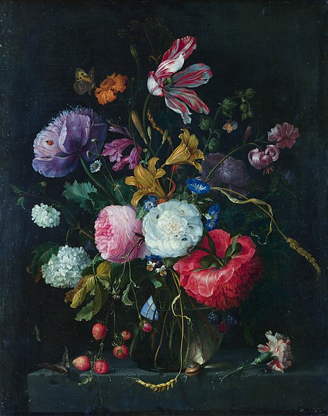Цветы в стеклянной вазе 4