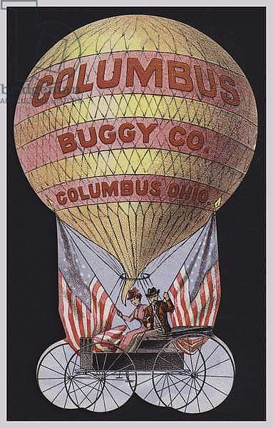 American trade card advertising the Columbus Buggy Company, Columbus, Ohio