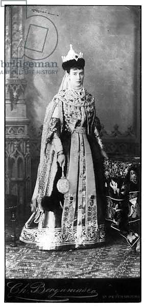 Maria Feodorovna wearing traditional Russian dress, c.1860s