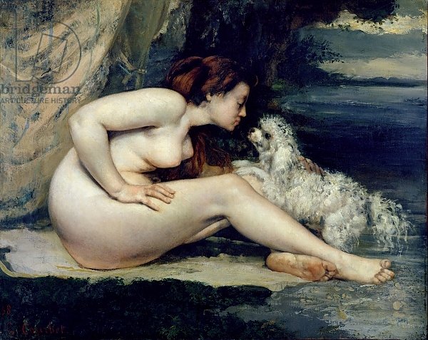 Female Nude with a Dog 1861-62