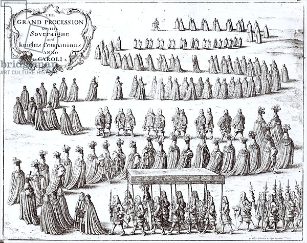 Постер Холлар Вецеслаус (грав) Grand Procession of the Sovereign and the Knights of the Garter at Windsor, 1672