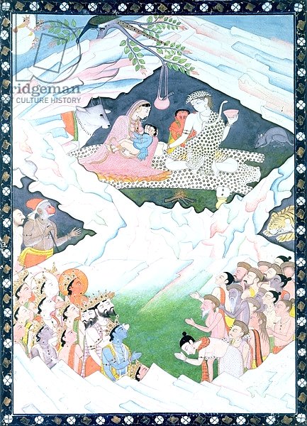 The Holy Family of Shiva and Parvati on Mount Kailash