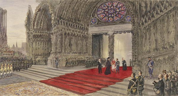 Постер Пясецкий Павел Посещение императорской четой Реймского собора