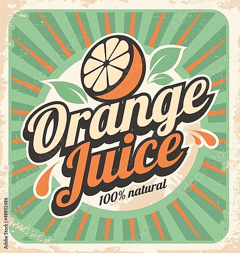 Апельсиновый сок, ретро плакат