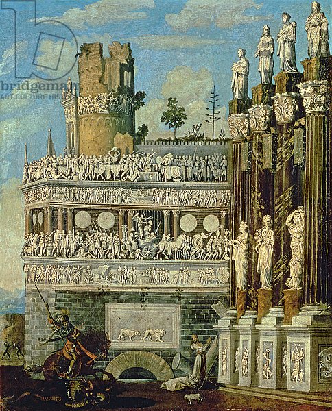 Fantastical Architecture with St. George and the Dragon, 1622