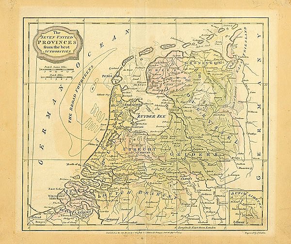 Карта провинций Голландии 1807u 1