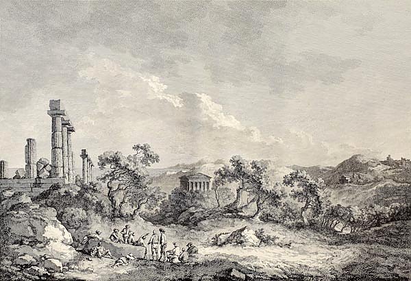 Valley of the Temples, Sicily. Created by Chatelet and Allix, Imprimerie de Clousier, Paris, 1786