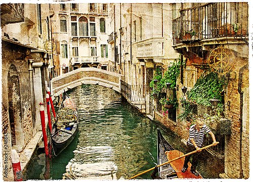 Постер Италия. Улицы Италии #27, Венеция. Винтаж