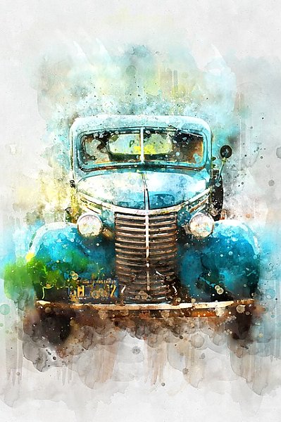 Старый синий автомобиль