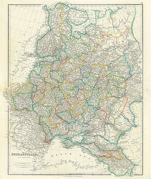 Карта: Россия и Польша, 1842 г.