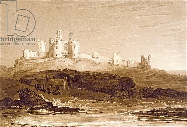 F.14.I Dunstanborough Castle, from the 'Liber Studiorum', engraved by Charles Turner, 1808