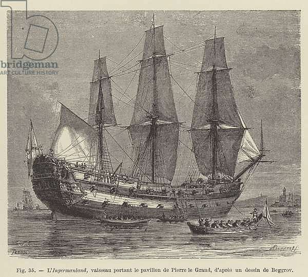 L'Ingermanland, vaisseau portant le pavillon de Pierre le Grand