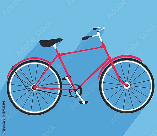 Красный велосипед на синем