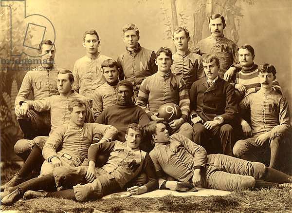 Group portrait of the Michigan Wolverines football team. 1890