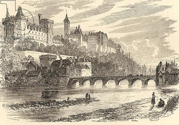 Castle of Pau, Spain, from the book 'Spanish Pictures' by Reverend Samuel Manning, published in 1870