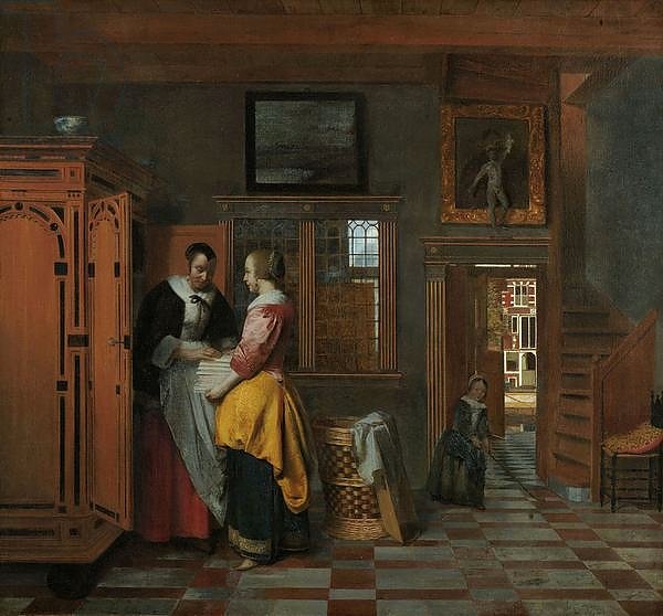 Interior with Women beside a Linen Cupboard, 1663