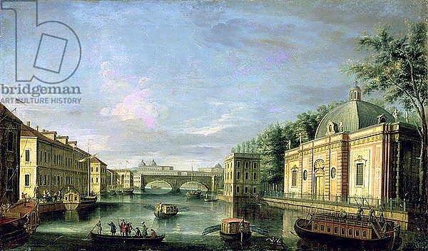 View of the Fontanka River in St Petersburg, 1750s