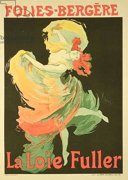 Reproduction of a Poster Advertising 'Loie Fuller' at the Folies-Bergere, 1893