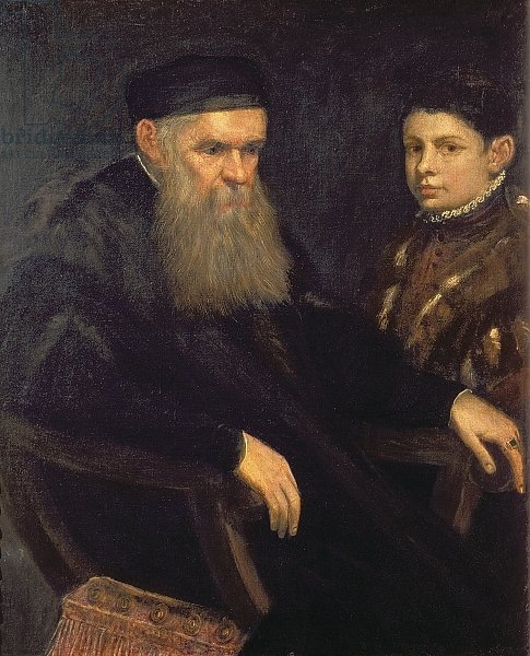 Old man and his servant, 1565