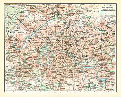 Постер Карта Парижа с пригородами 1