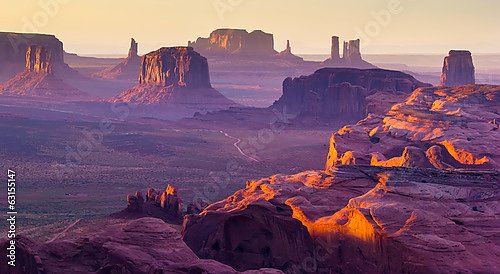 Постер Долина монументов, западный каньона, Америка