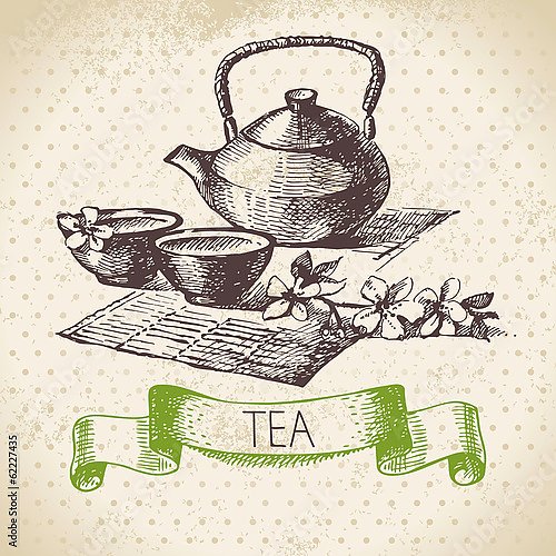 Иллюстрация с китайским чаем
