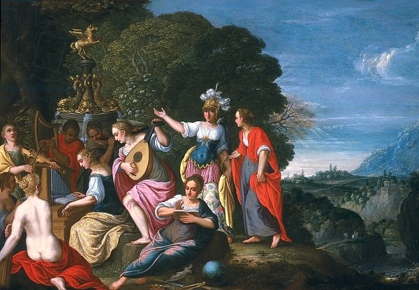 Athene and the Nine Muses at the Wells of Hipokrene, 1624