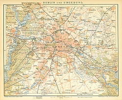 Постер Карта Берлина и окрестностей 1