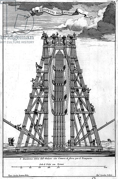Erecting the Ancient Egyptian Obelisk in St. Peter's Square
