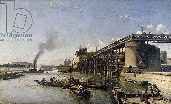 View of Paris, the Seine or l'Estacade, 1853