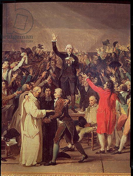The Tennis Court Oath, 20th June 1789, detail of the group surrounding Bailly, 1791
