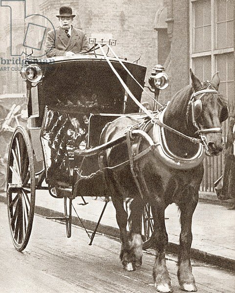 A Hansom Cab in London, England in 1910