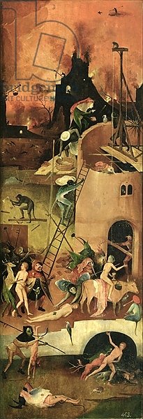 The Haywain: right wing of the triptych depicting Hell, c.1500 2