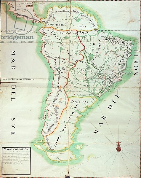 Map of South America, 1777