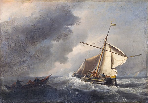 Голландский корабль в сильный бриз