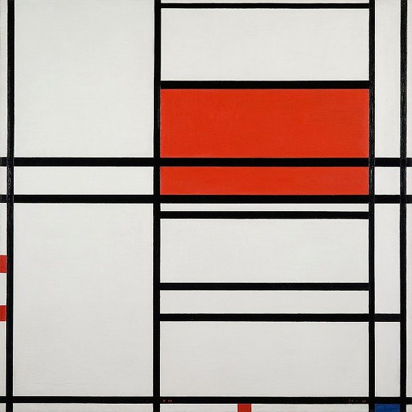Composition of Red and White; Nom 1,Composition No. 4 with red and blue