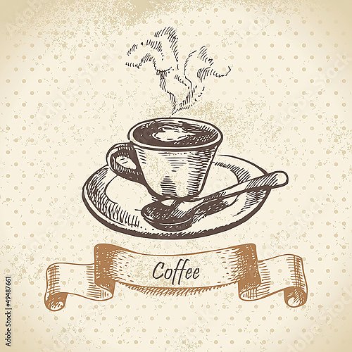 Иллюстрация с чашкой кофе